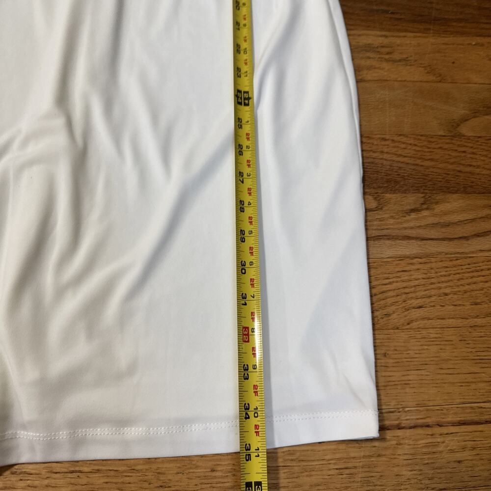 Calvin Klein Women's Dress 6 White Belt Angel 3/4 Sleeve Sheath Style Knit - Picture 8 of 9